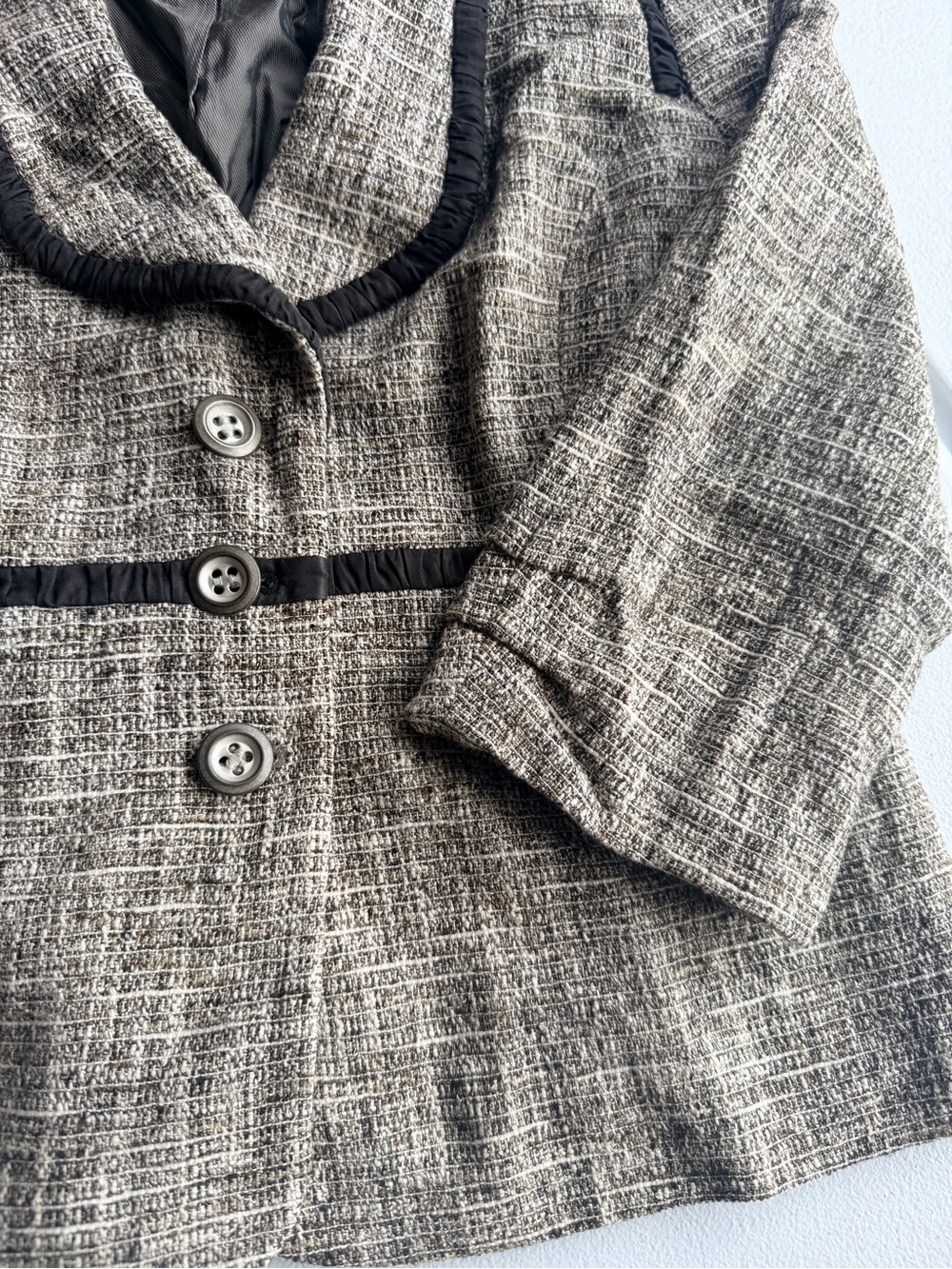 Classiques Entier Beige and Black Tweed Jacket